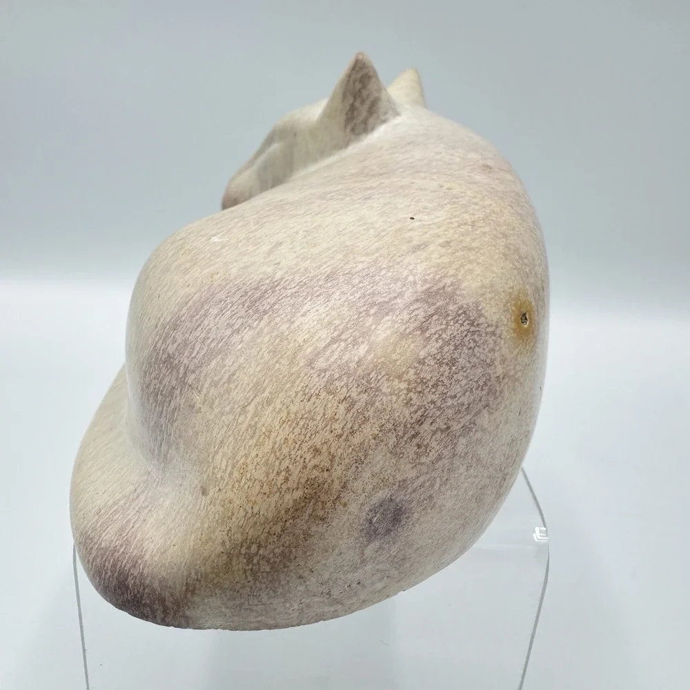 Hand Carved Soapstone Sleeping Cat Sculpture Ten Thousand Villages Kenya Decor